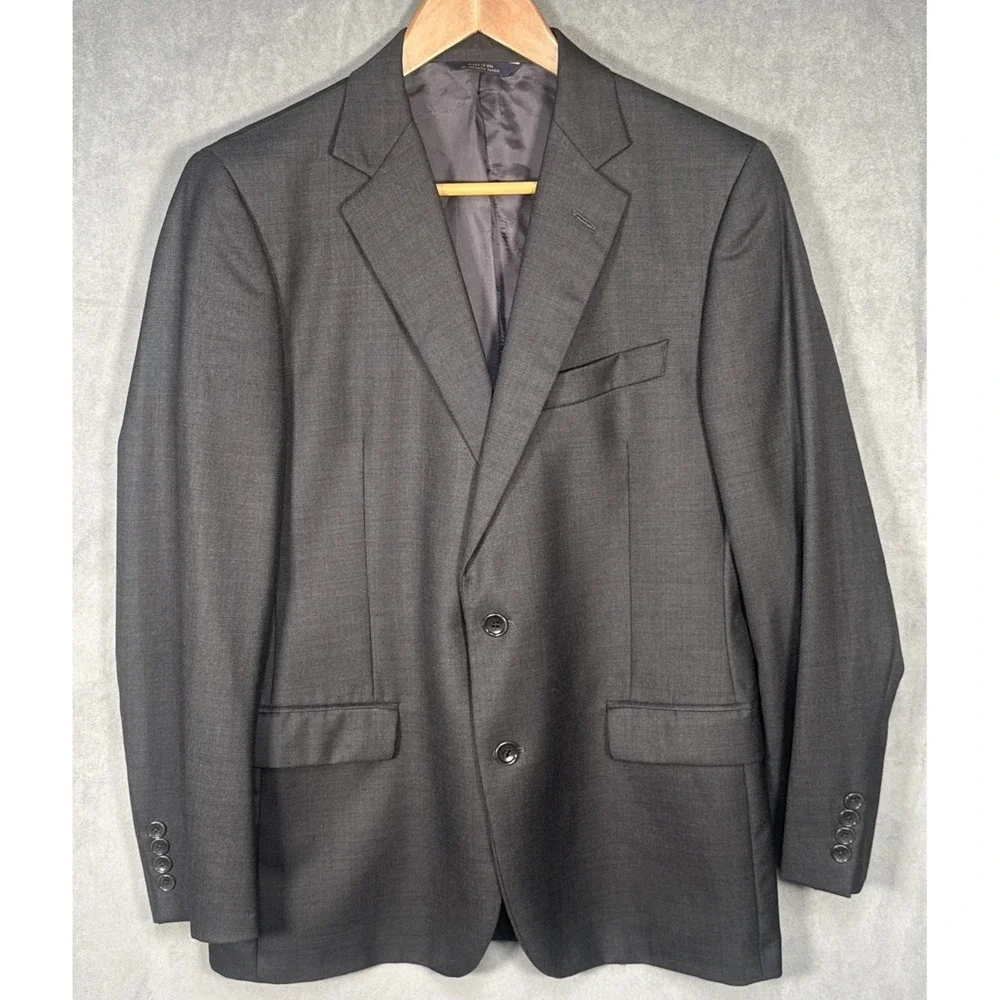 Brooks Brothers Fitzgerald 1818 Charcoal Gray Blazer Jacket 40 Short Saxxon USA